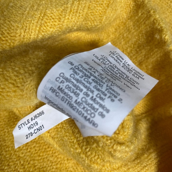 J Crew Yellow Sweater Size XS Merino Wool Alpaca Blend Mock Neck Women’s - Picture 6 of 12